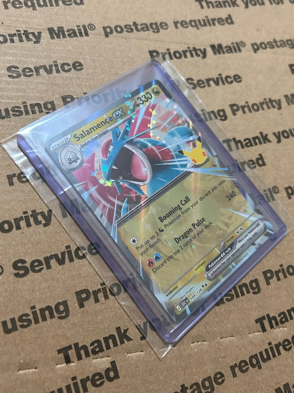 Holo Salamence ex 30th Celebration Pokemon TCG Card No. 109/128 ⭐️⭐️